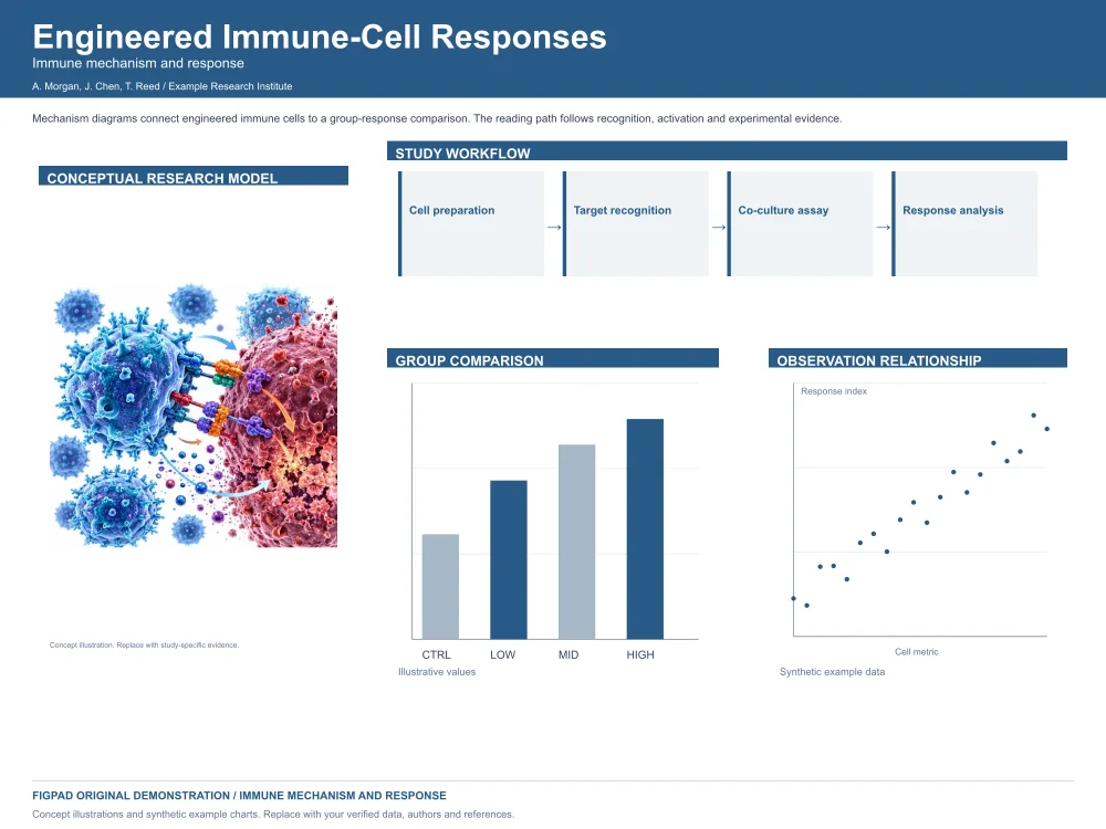 Engineered Immune-Cell Responses Research Poster Template — Landscape (48 × 36)